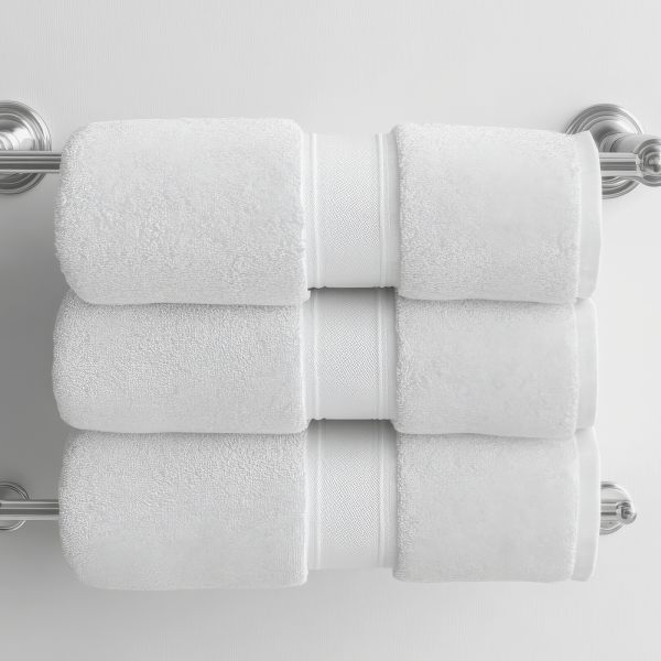 Bath towel with border