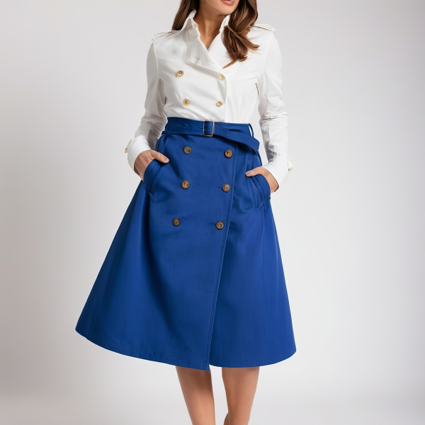Contemporary Women's Regular Pleat Back Skirt, Blue